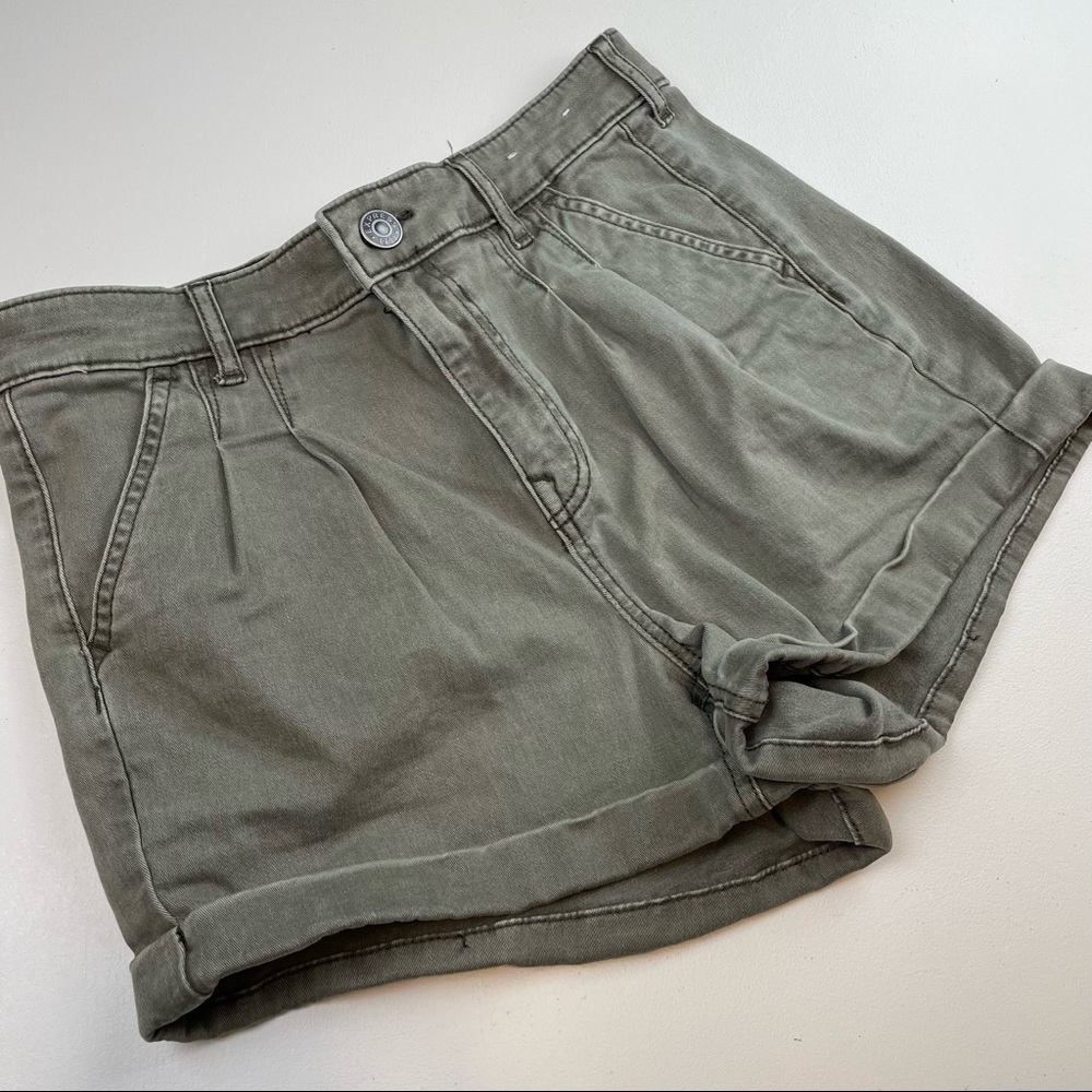 Express Green Denim Shorts Size 0